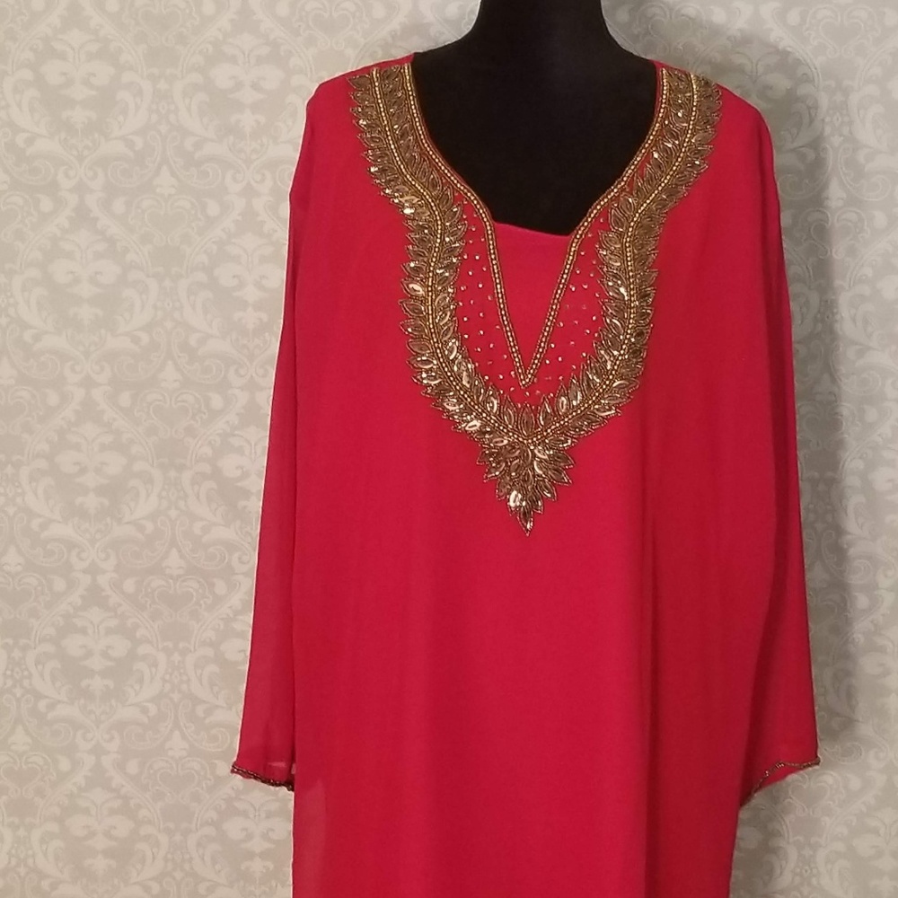 Red Indian Pakistani Party Kurti Tunic